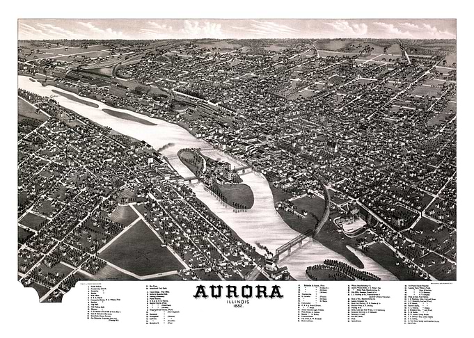 Map of Aurora Illionis