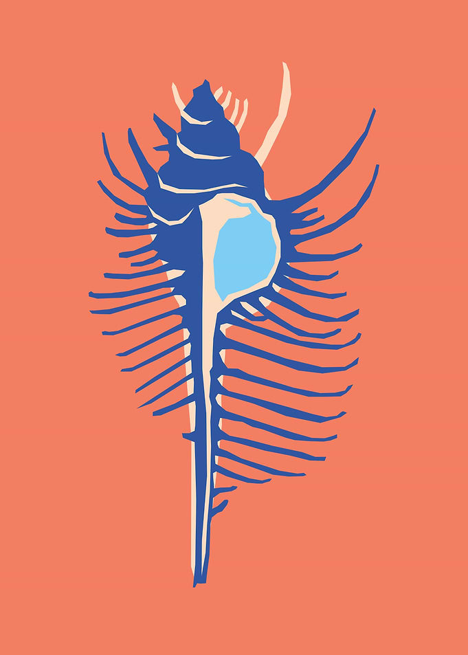 Minimalist Blue Sea Coral