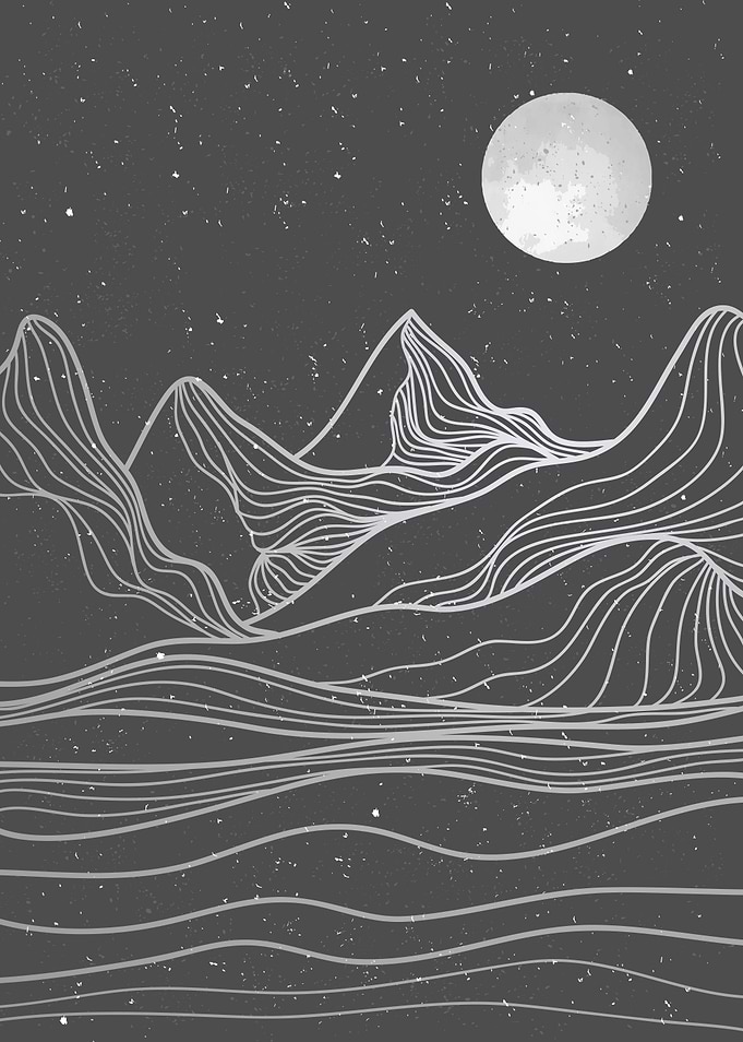 Landscape Mountain lineart