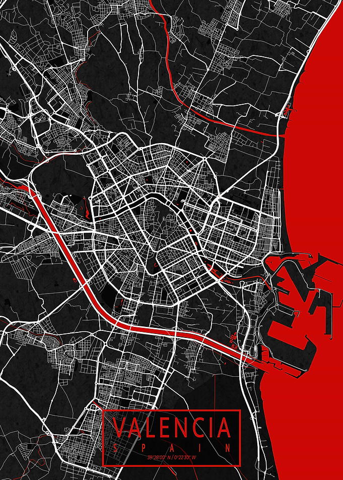 Valencia City Map Oriental