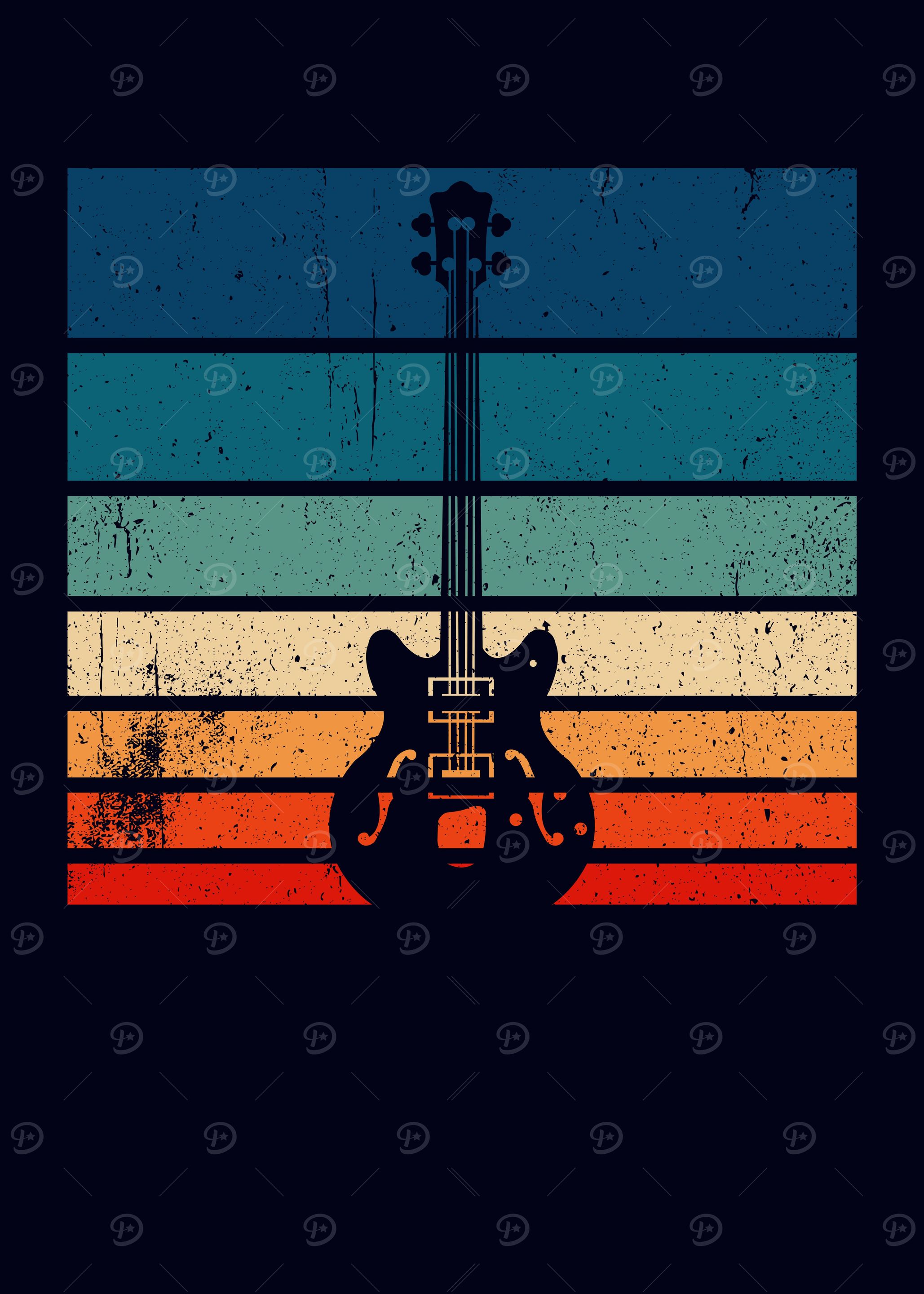 Retro Bass Guitar Vintage