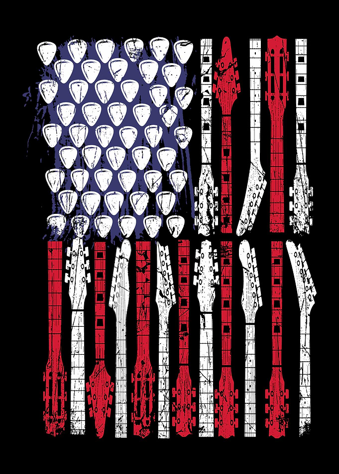 Guitar American Flag USA