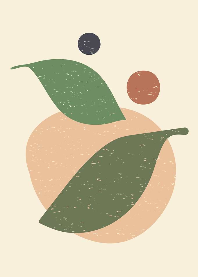 Vintage Botany green leaf