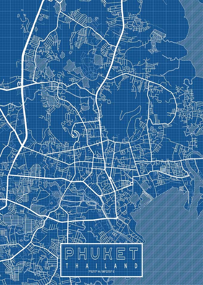 Phuket City Map Blueprint
