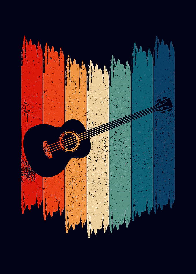 Vintage Bass Guitar Retro