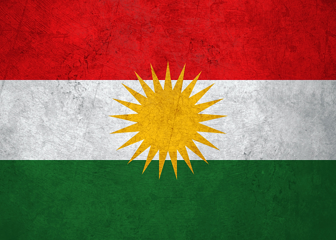 Flag of Kurdistan on Wall