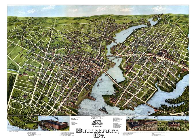Map of Bridgeport Ct