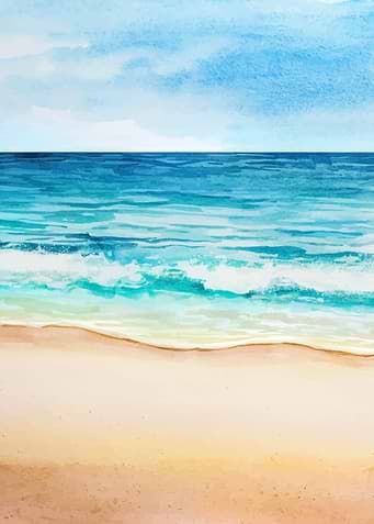 Watercolor Waves over Sand