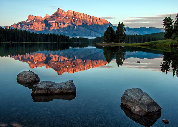 Rocks at Lake in Forest