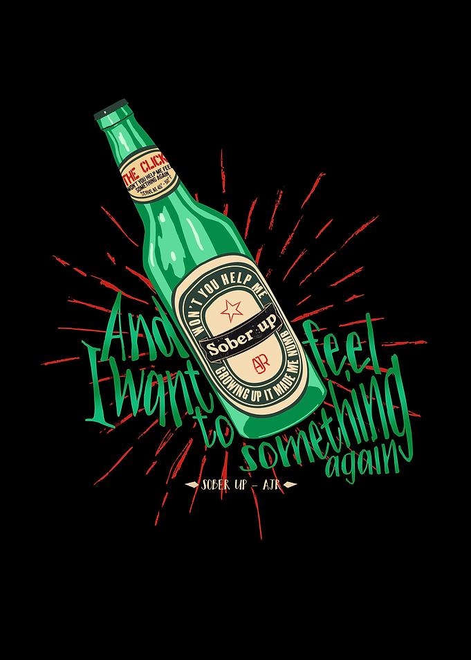 AJR sober up lyrics poster