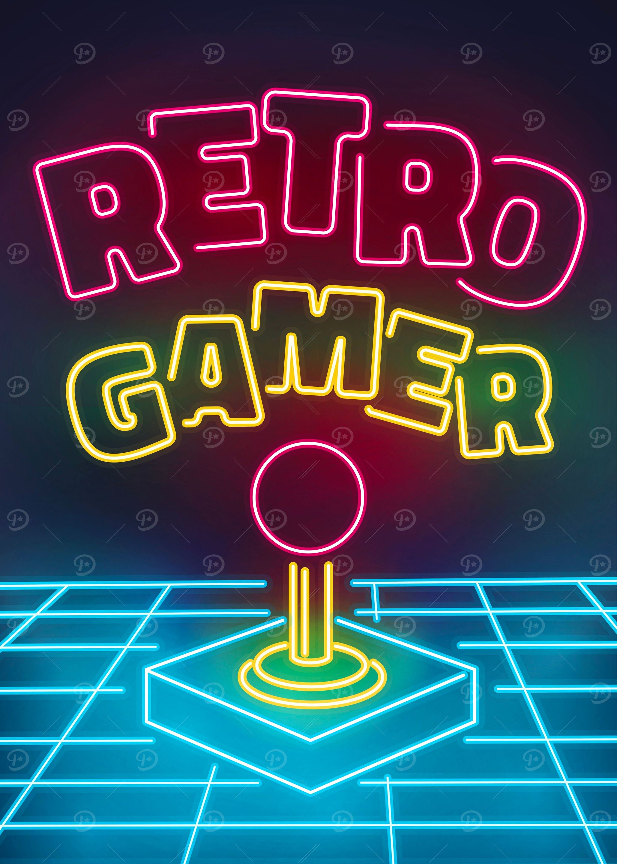 Retro gamer neon poster