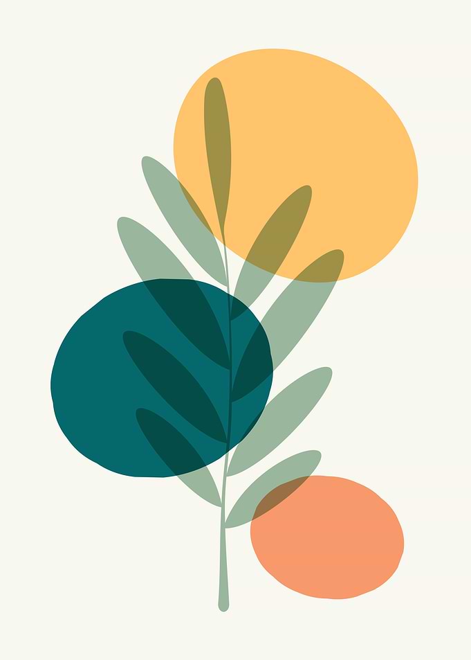 Minimal green leaf shape