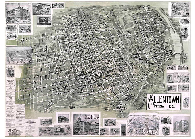 Map of Allentown Penna