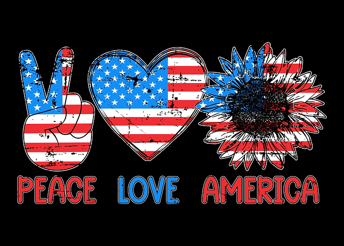 Peace love America with ha