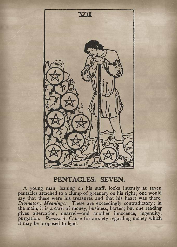 Pentacles Seven Tarot