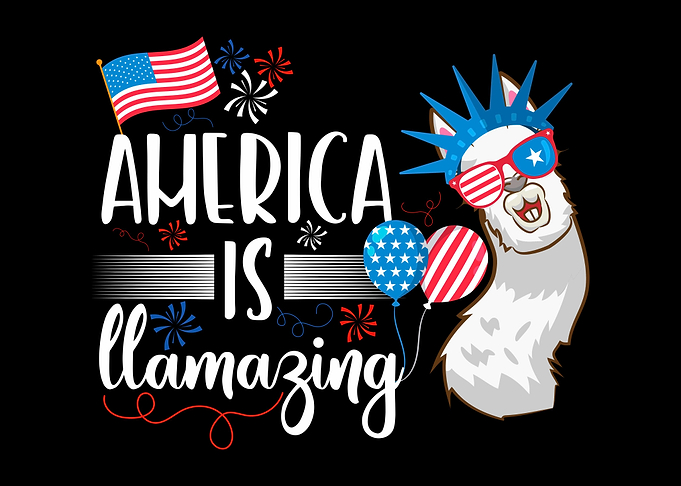 Patriotic Llama US Flag