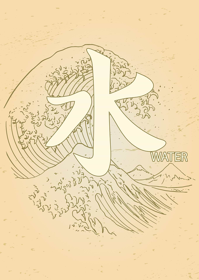 Great Wave Water Kanji