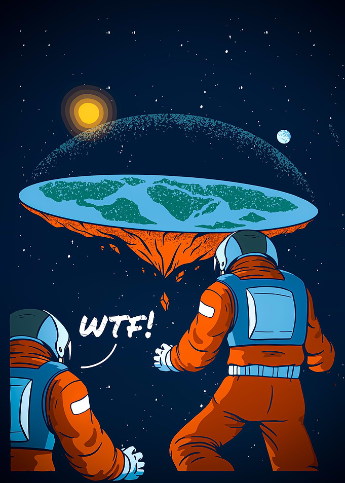 Funny Flat Earth Astronaut