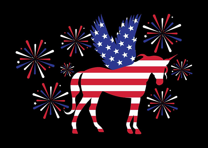 American Flag Unicorn USA