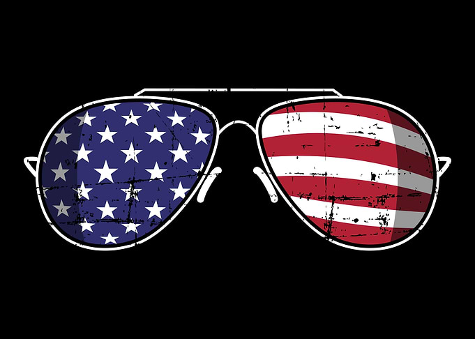 Sunglasses with US america