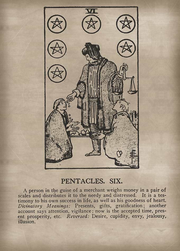 Pentacles Six Tarot