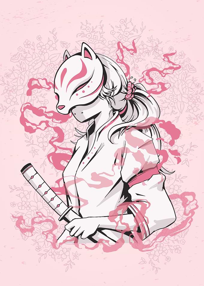 Japanese Kitsune Fox Girl