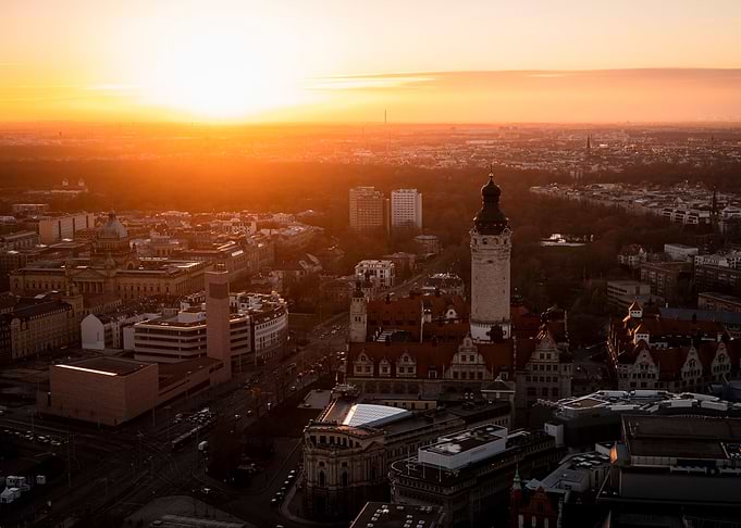 Sonnenuntergang Leipzig