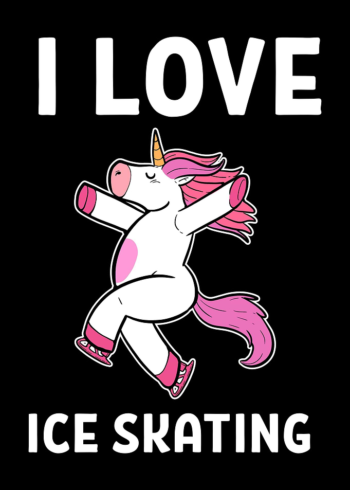 I Love Ice Skating Unicorn