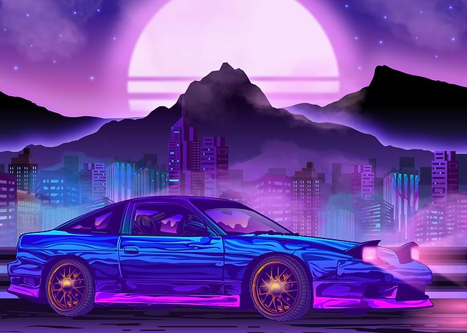 JDM Mazda RX7 Synthwave