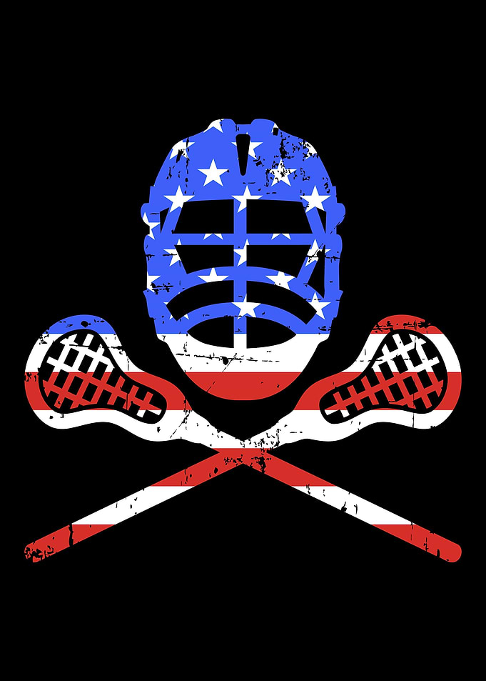 Lacrosse sticks and helmet