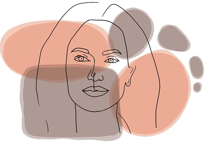 Boho Lineal Woman Face