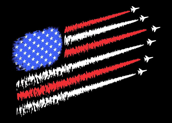 US american flag with figh