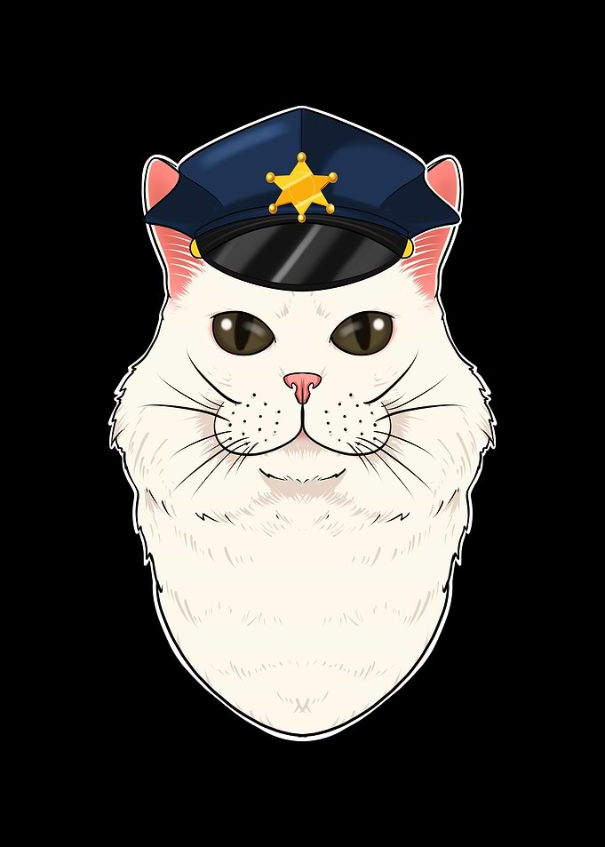 Police Turkish Angora Cat