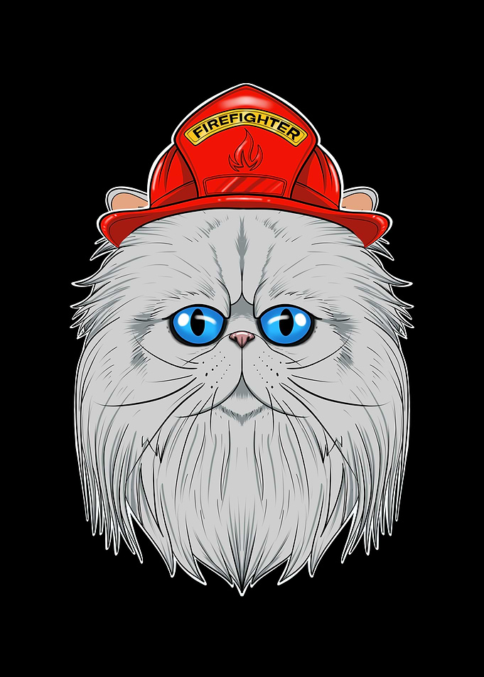 Firefighter Persian Cat