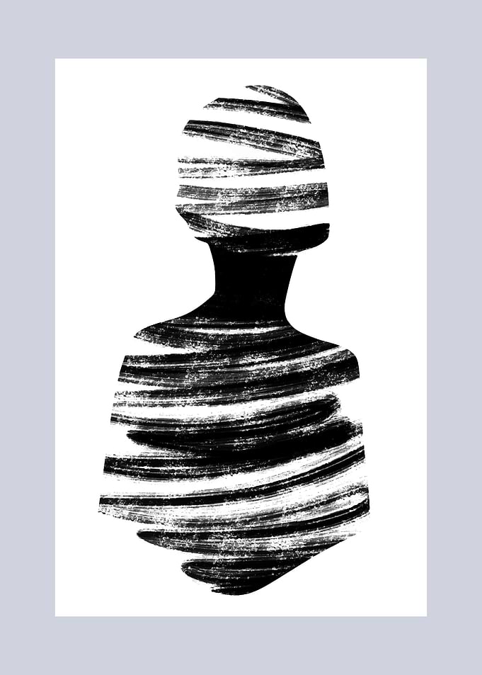 Abstract face brush lines