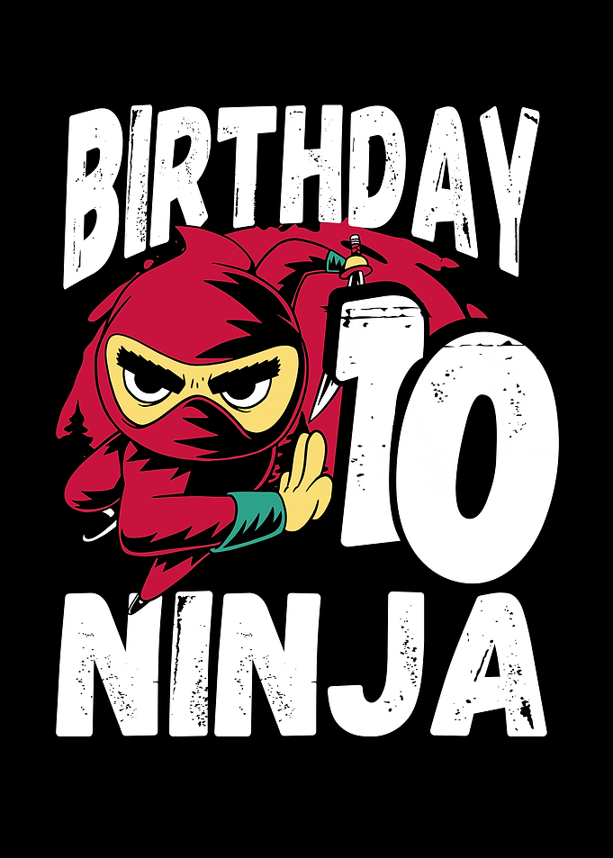 Cute 10th birthday ninja