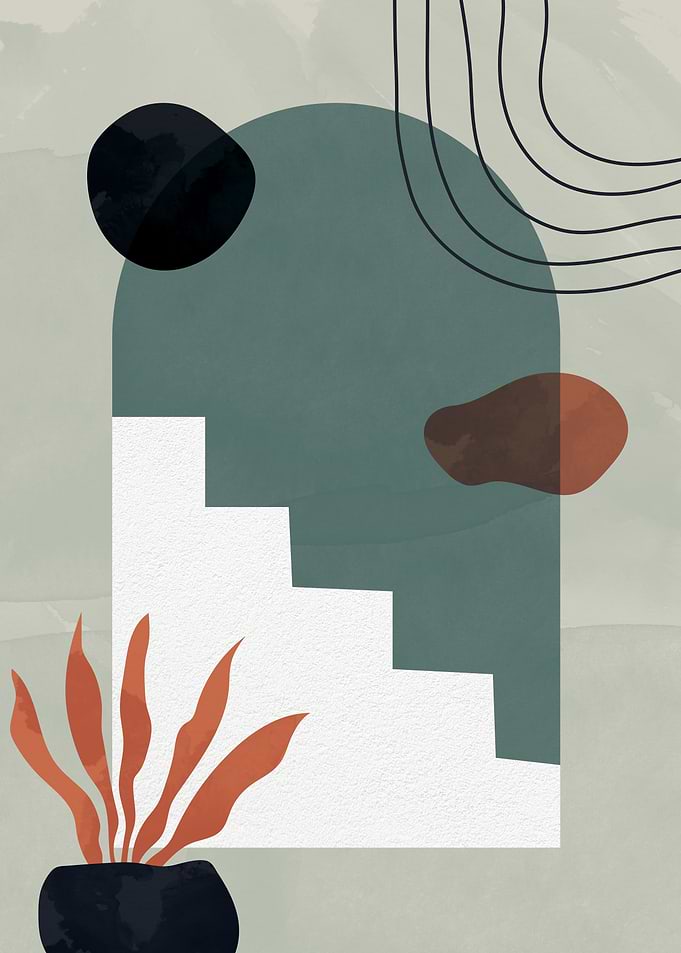 abstract art stairs flower