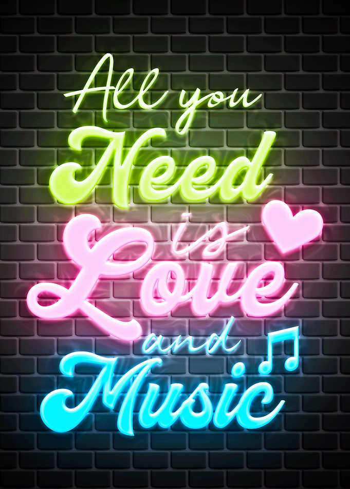 Musical neon quotes