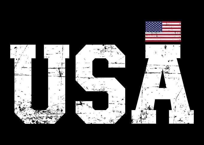 USA with american flag for
