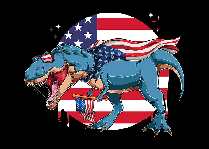 Trex 4th July Dinosaur