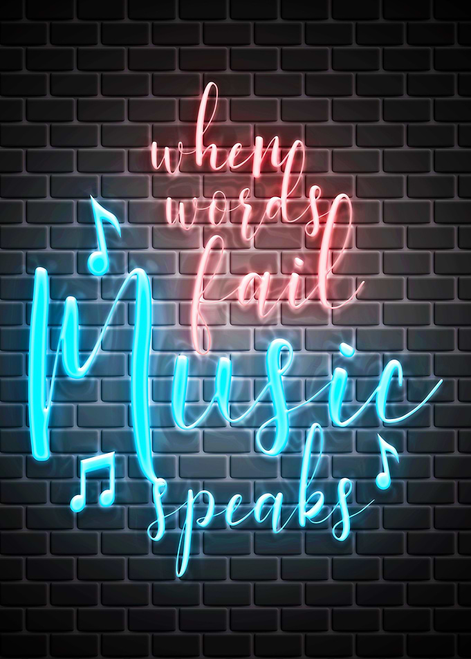 Musical neon quotes