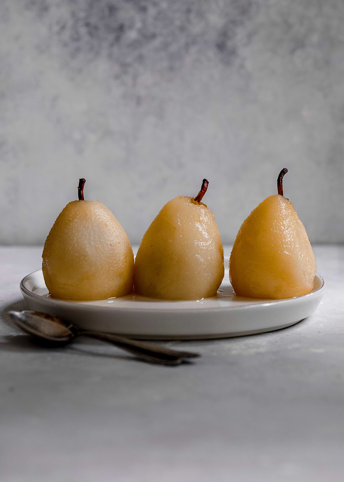 Pears on a platter
