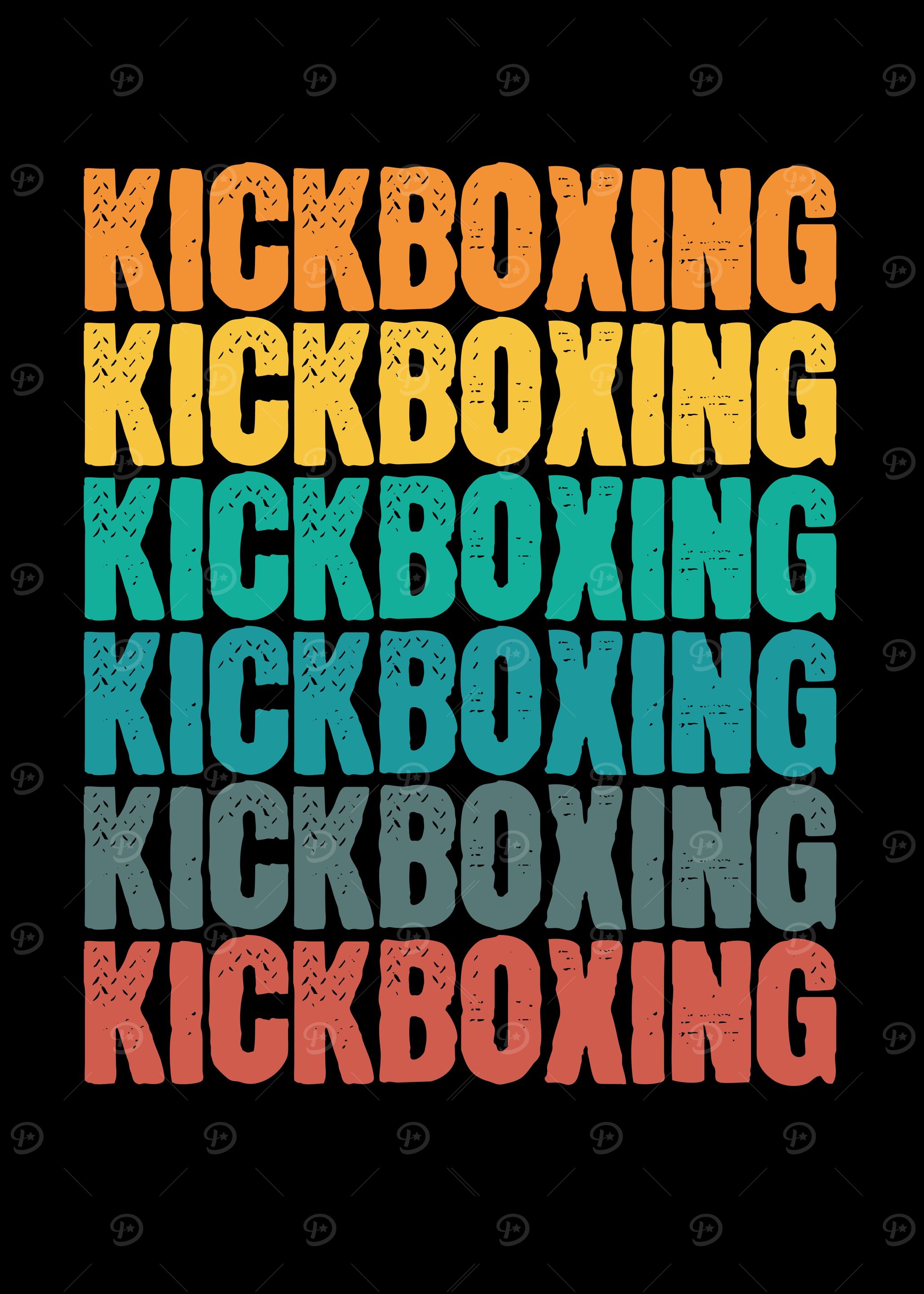 Colourful kickboxing marti