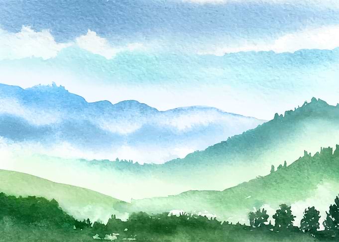 Watercolor Misty Spring