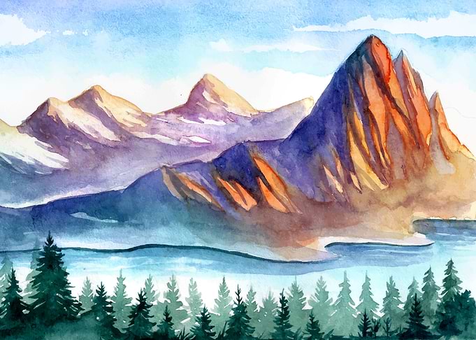 Watercolor Amber Dusk
