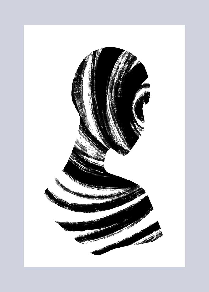 Woman Brush strokes art