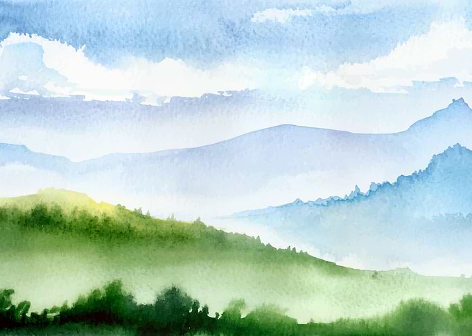 Watercolor Meadow Grasses