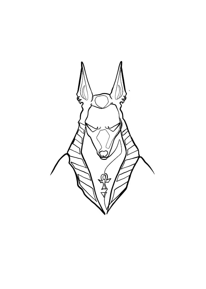 Anubis One Line Art