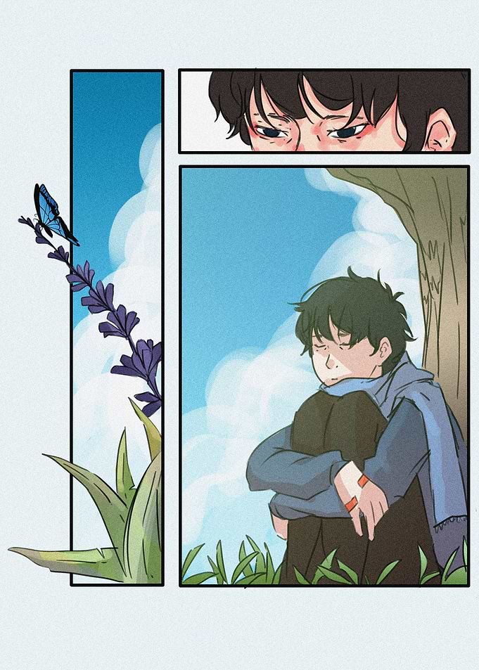 a boy and the lavender