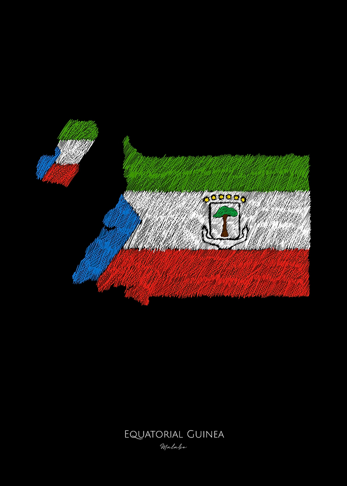 Equatorial Guinea Flag Map